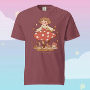 Autumn Girl & Shroomie T-Shirt | Autumn Is The Best Cottagecore Whimsical Kawaii Shirt Katnipp character product