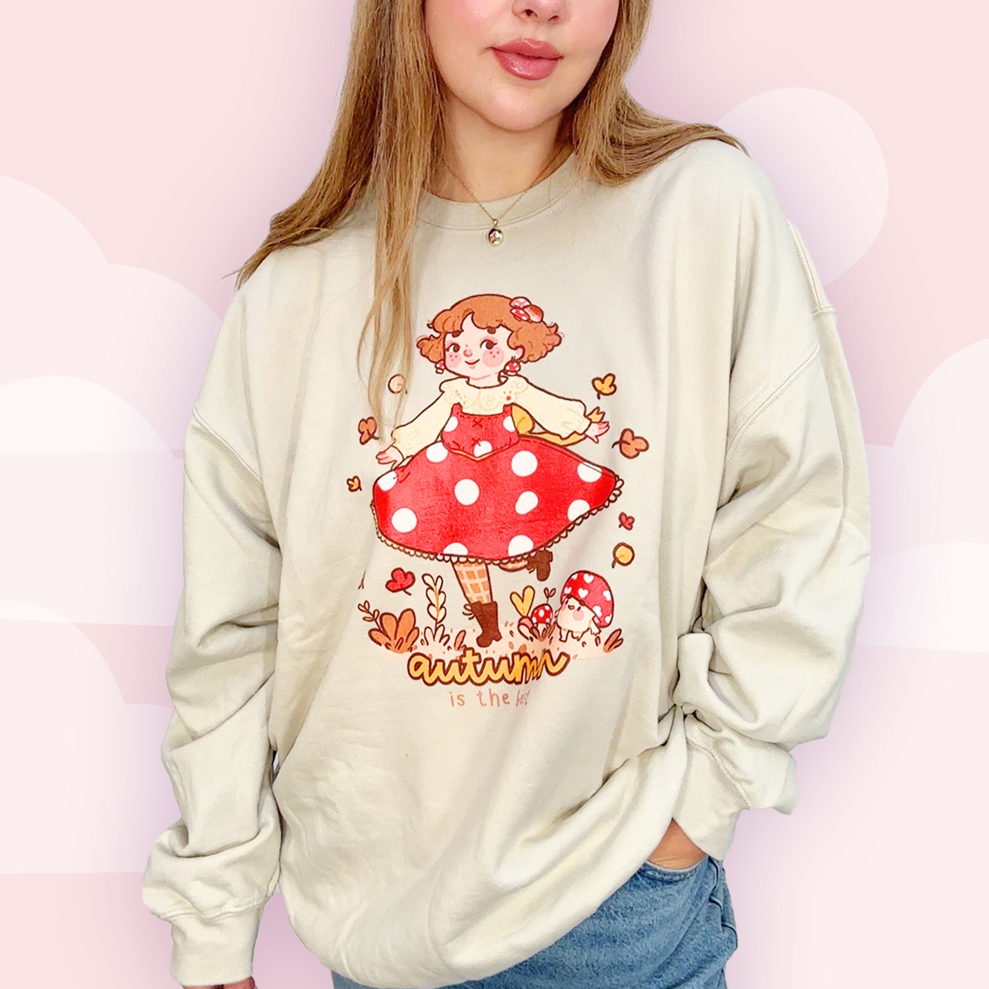 Autumn is the Best Kawaii Sweatshirt | Cozy Fall Jumper | Cottagecore Aesthetic Sweater Katnipp character product