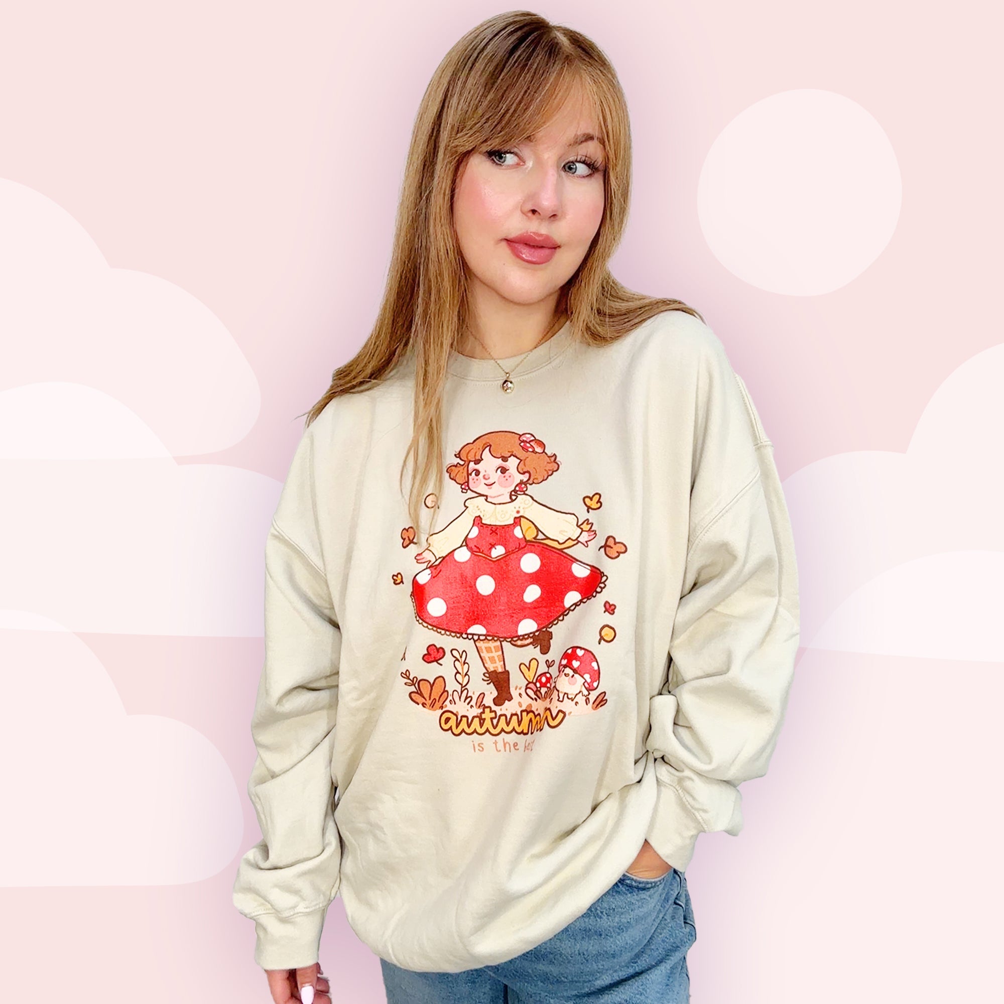 Autumn is the Best Kawaii Sweatshirt | Cozy Fall Jumper | Cottagecore Aesthetic Sweater Katnipp character product