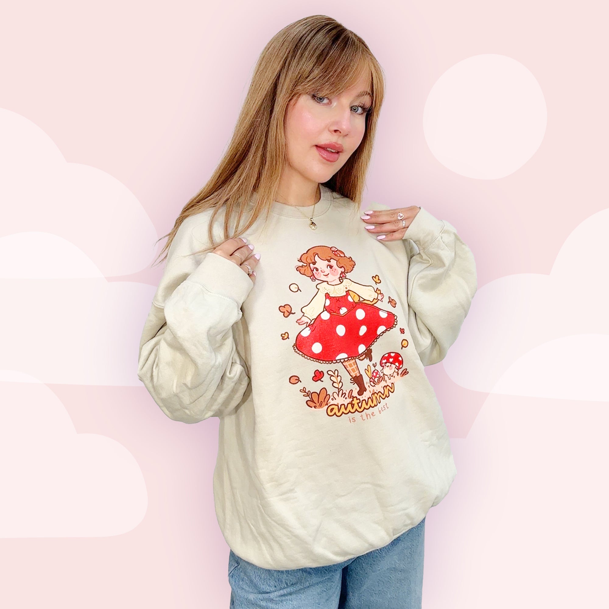 Autumn is the Best Kawaii Sweatshirt | Cozy Fall Jumper | Cottagecore Aesthetic Sweater Katnipp character product