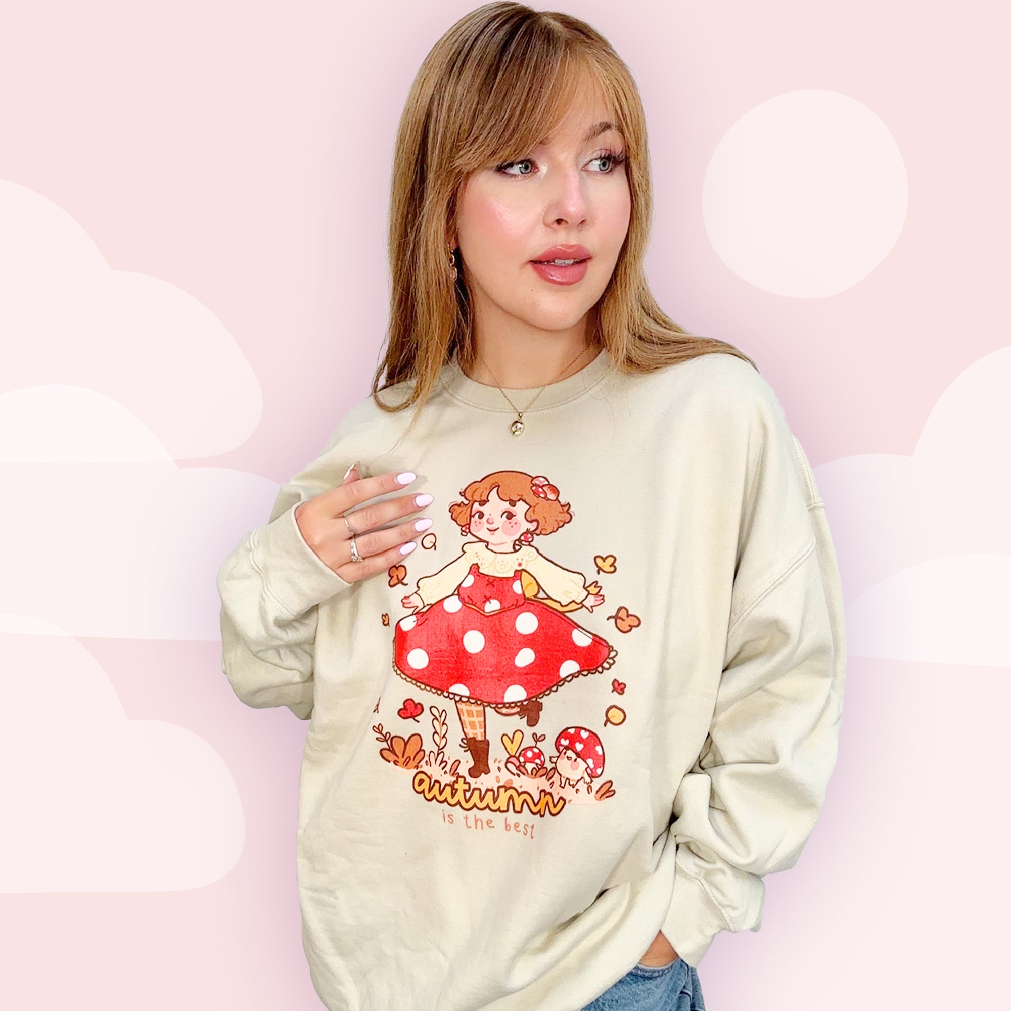 Autumn is the Best Kawaii Sweatshirt | Cozy Fall Jumper | Cottagecore Aesthetic Sweater Katnipp character product