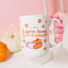 Autumn Leaves and Coffee Please Mug | Kawaii Pumpkin Design | Cozy Fall Coffee Mug, Seasonal Drinkware - Katnipp Studios