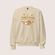 Autumn Leaves & Coffee Please Kawaii Sweatshirt | Cozy Fall Jumper | Cute Seasonal Aesthetic Sweater Katnipp character product