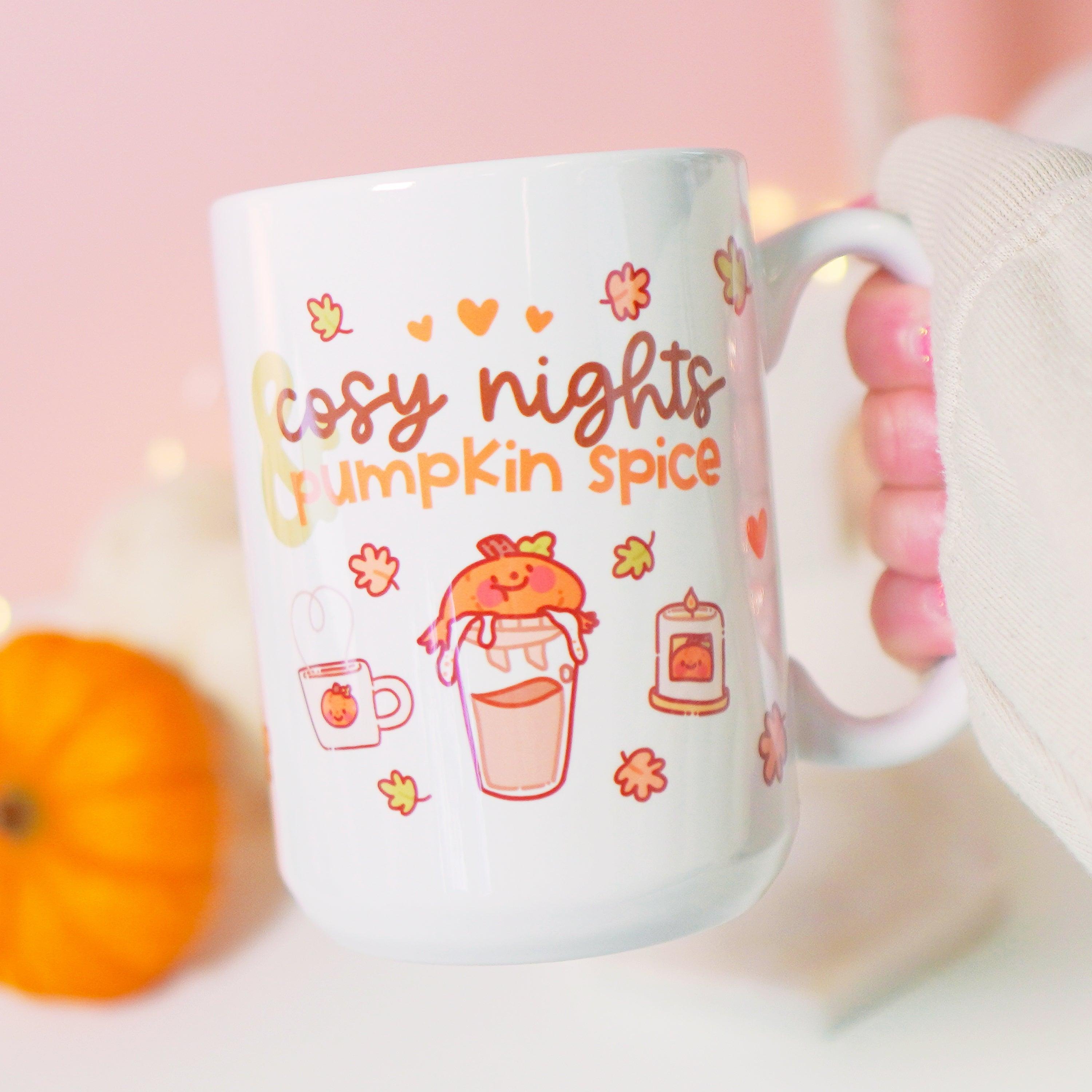 Pumpkin Spice Mug - Handprinted Ceramic Bliss for Cozy Autumn Nights - Katnipp, main