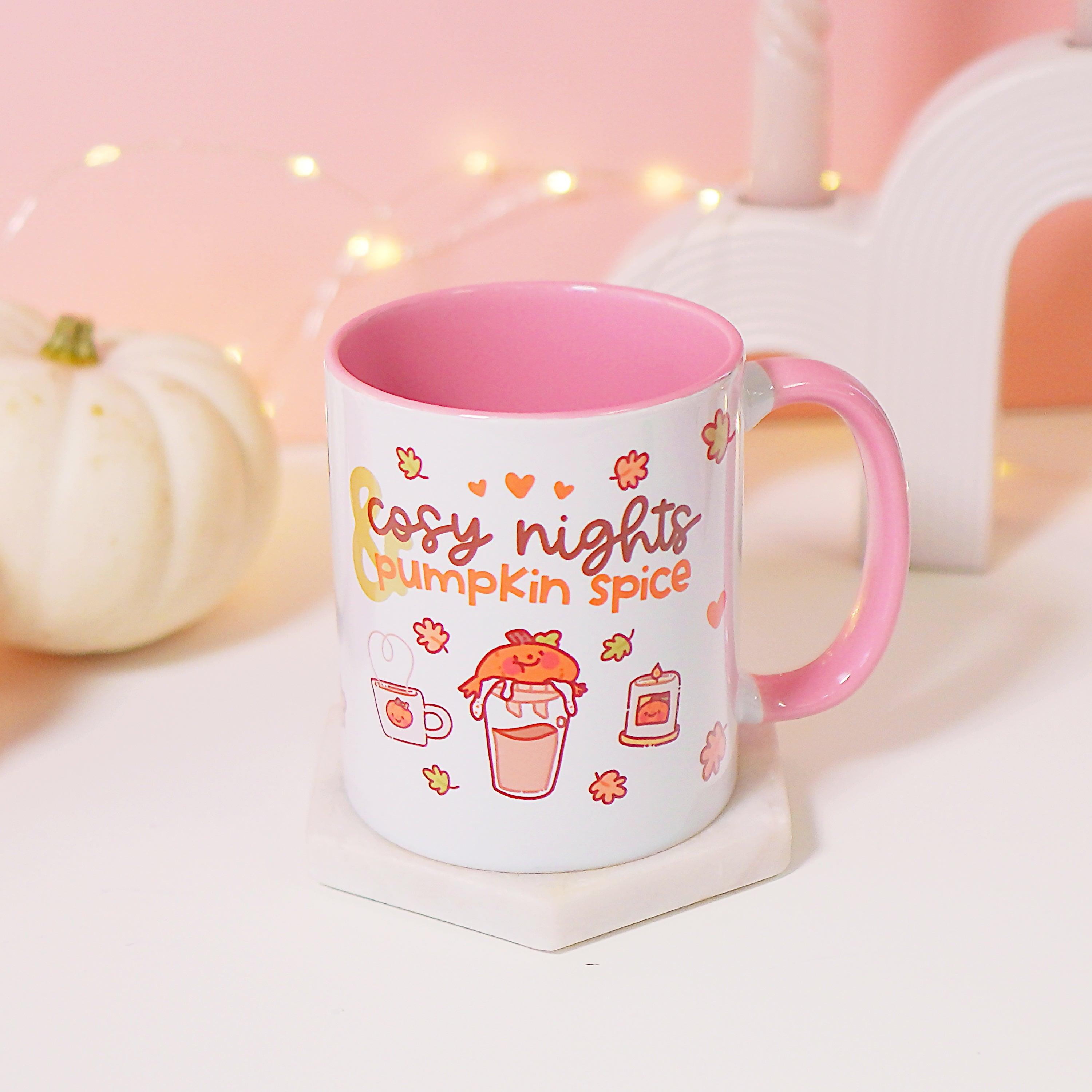 Pumpkin Spice Mug - Handprinted Ceramic Bliss for Cozy Autumn Nights - Katnipp, second