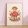 Autumn Shroomie Art Print | Whimsical Fall Wall Decor | Cute Mushroom Illustration - Katnipp Studios