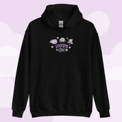 Bartholomew & Fluffy Gothic Halloween Hoodie | Spooky Kawaii Apparel Katnipp character product