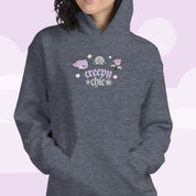 Bartholomew & Fluffy Gothic Halloween Hoodie | Spooky Kawaii Apparel Katnipp character product