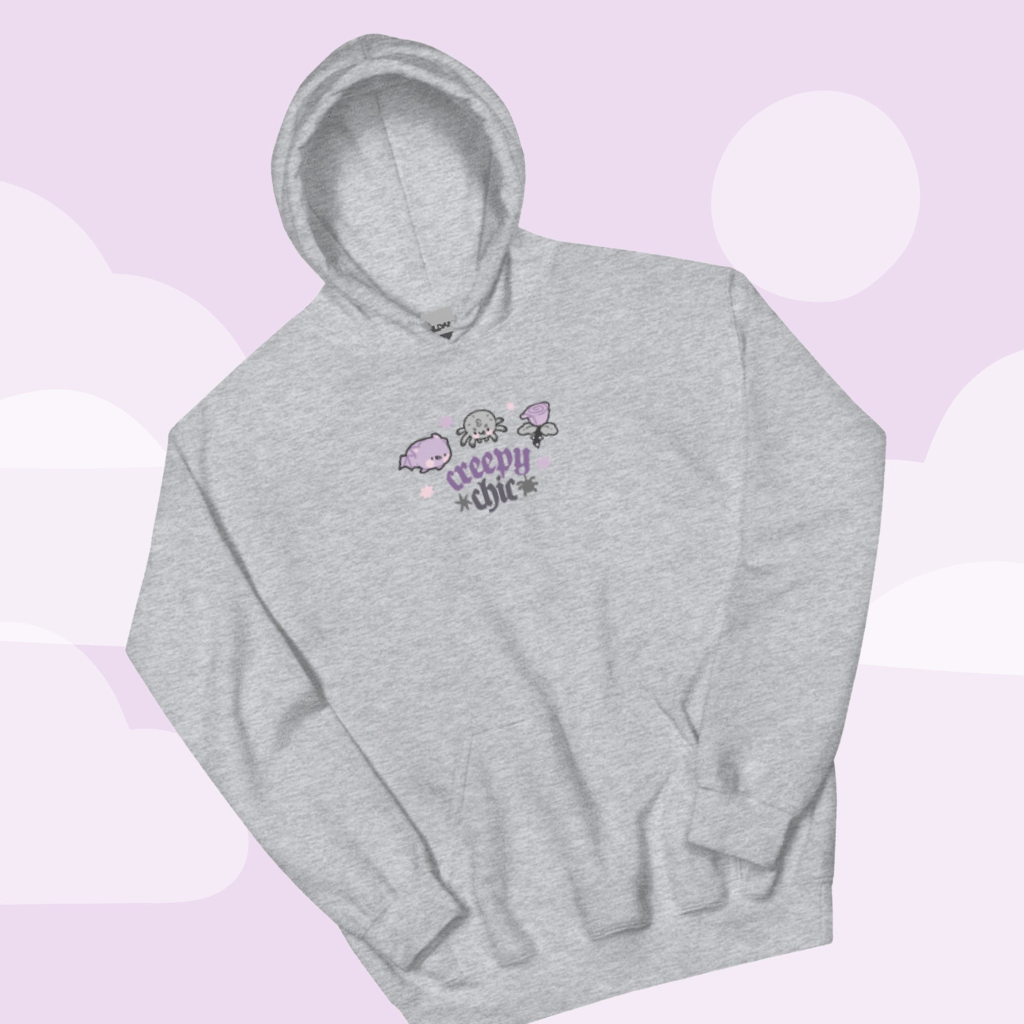 Bartholomew & Fluffy Gothic Halloween Hoodie | Spooky Kawaii Apparel Katnipp character product