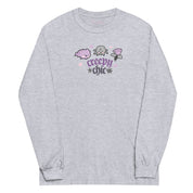 Bartholomew the Bat & Fluffy the Spider Long Sleeve T-Shirt | Creepy Chic Quote | Gothic Purple Rose Halloween Apparel Katnipp character product