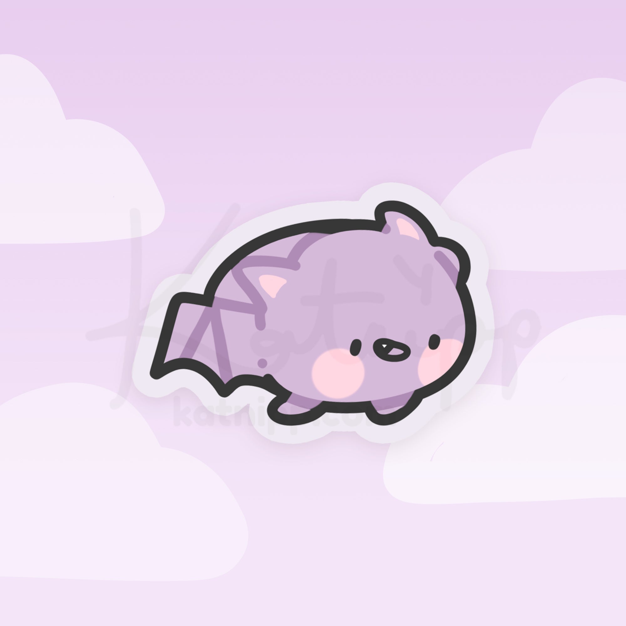 Bartholomew the Bat Vinyl Sticker | Cute Kawaii Bat Katnipp character product