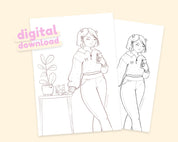 Beary Cute Kawaii Colouring Page | Printable Fashion Girl | Katnipp Colouring Page Katnipp character product