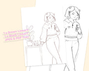 Beary Cute Kawaii Colouring Page | Printable Fashion Girl | Katnipp Colouring Page Katnipp character product
