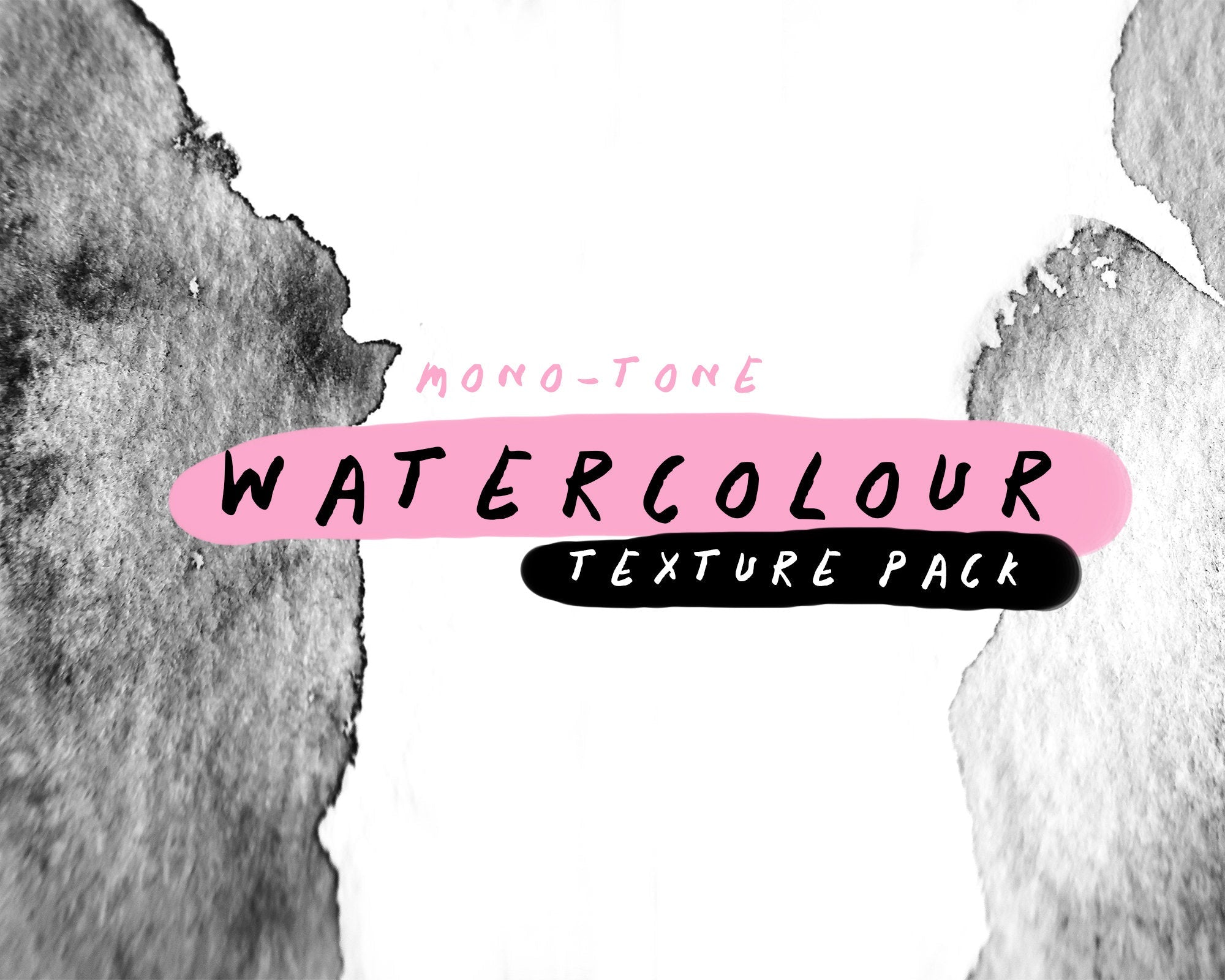Black and White Watercolour Textures | Clip Art Digital Download | Commercial Use Katnipp character product