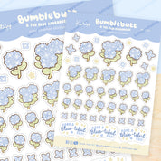 Blue Hydrangea A6 Planner Sticker Sheet | Cute Kawaii Floral Journal Stickers | BH006 Katnipp character product