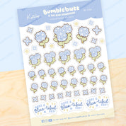 Blue Hydrangea A6 Planner Sticker Sheet | Cute Kawaii Floral Journal Stickers | BH006 Katnipp character product