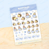 Blue Hydrangea A6 Sticker Sheet – Cute Bumblebee & Flower Design | Kawaii Pastel Decorative Stickers | BH 005 - Katnipp Studios