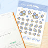 Blue Hydrangea A6 Sticker Sheet | Cute Bloobs Blueberry Design | Kawaii Pastel Decorative Stickers | BH 004 - Katnipp Studios