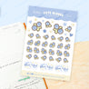 Blue Hydrangea A6 Sticker Sheet | Cute Bloobs Blueberry Design | Kawaii Pastel Decorative Stickers | BH 004 - Katnipp Studios