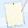 Blue Hydrangea Bumblebutt A5 Notepad | Kawaii Floral Notebook for Journaling & Notes | Cute Stationery - Katnipp Studios