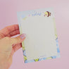 Blue Hydrangea Bumblebutt A6 Notepad | Kawaii Floral Mini Notebook for Notes | Cute Stationery - Katnipp Studios