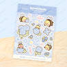 Blue Hydrangea Bumblebutt & Pastel Confetti A5 Sticker Sheet – Kawaii Floral Design | BH003 - Katnipp Studios