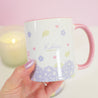 Blue Hydrangea Bumblebutt Cozy Mug | Kawaii Floral Coffee Cup | Personalised Ceramic Drinkware - Katnipp Studios