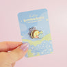 Blue Hydrangea Bumblebutt Enamel Pin | Kawaii Flower & Bumblebee Lapel Pin | Cute Nature-Inspired Accessory - Katnipp Studios