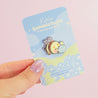 Blue Hydrangea Bumblebutt Enamel Pin | Kawaii Flower & Bumblebee Lapel Pin | Cute Nature-Inspired Accessory - Katnipp Studios