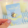 Blue Hydrangea Bumblebutt Enamel Pin | Kawaii Flower & Bumblebee Lapel Pin | Cute Nature-Inspired Accessory - Katnipp Studios