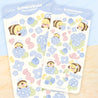 Blue Hydrangea Bumblebutt Polco Deco Sticker Sheet – Kawaii Floral & Bee Stickers | BH001 - Katnipp Studios