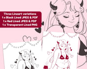 Body Positivity Devil Girl Colouring Page | Feminist Printable | Katnipp Digital Download Katnipp character product