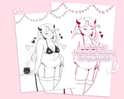 Body Positivity Devil Girl Colouring Page | Feminist Printable | Katnipp Digital Download Katnipp character product