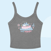 Bon Voyage | Kawaii Bumblebutt & Bonbun Crop Top | Y2K Pastel Cruise Aesthetic | Cute Summer Tank 🌸✨ Katnipp character product