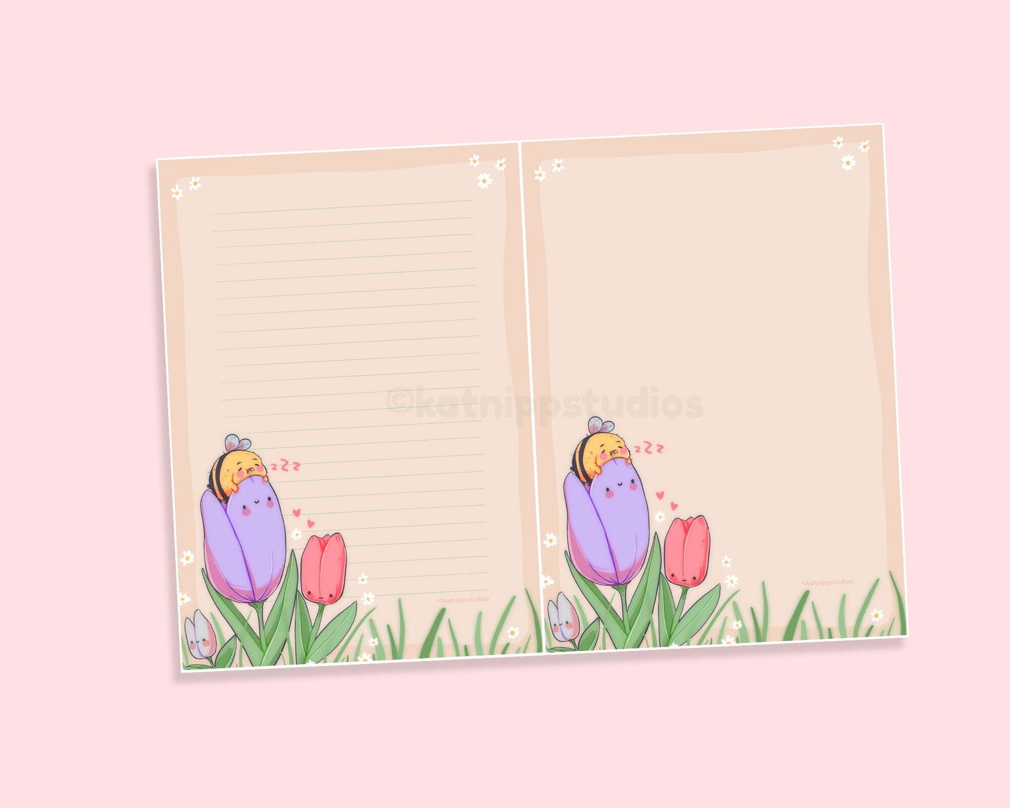 Bumble Bee Digital Letter Set | Cute Printable Stationery Paper | Kawaii Letter Writing Paper Katnipp character product