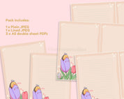 Bumble Bee Digital Letter Set | Cute Printable Stationery Paper | Kawaii Letter Writing Paper Katnipp character product