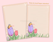 Bumble Bee Digital Letter Set | Cute Printable Stationery Paper | Kawaii Letter Writing Paper Katnipp character product