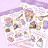 Bumblebutt & Primrose Pastel Witch Kawaii Sticker Sheet | Magical Quotes & Cute Witchy Designs | PW 008 - Katnipp Studios