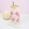 Bumblebutt & Sakura Flowers 16 oz Frosted Kawaii Tumbler | Cute Drinkware with Bamboo Lid | BBT001 - Katnipp Studios