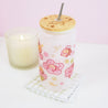 Bumblebutt & Sakura Flowers 16 oz Frosted Kawaii Tumbler | Cute Drinkware with Bamboo Lid | BBT001 - Katnipp Studios