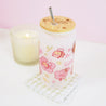 Bumblebutt & Sakura Flowers 16 oz Frosted Kawaii Tumbler | Cute Drinkware with Bamboo Lid | BBT001 - Katnipp Studios