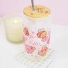 Bumblebutt & Sakura Flowers 16 oz Frosted Kawaii Tumbler | Cute Drinkware with Bamboo Lid | BBT001 - Katnipp Studios