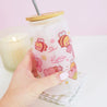 Bumblebutt & Sakura Flowers 16 oz Frosted Kawaii Tumbler | Cute Drinkware with Bamboo Lid | BBT001 - Katnipp Studios