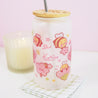 Bumblebutt & Sakura Flowers 16 oz Frosted Kawaii Tumbler | Cute Drinkware with Bamboo Lid | BBT001 - Katnipp Studios