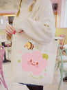 Carry joy with our Bumblebutt on Pink Peony Flower Tote Bag. Eco-friendly and stylish, perfect for everyday use! 2