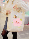 Carry joy with our Bumblebutt on Pink Peony Flower Tote Bag. Eco-friendly and stylish, perfect for everyday use! 4