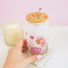 Bumblebutt & Spring Flowers 16 oz Frosted Kawaii Tumbler | Eco-Friendly Drinkware with Metal Straw & Bamboo Lid - Katnipp Studios