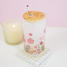 Bumblebutt & Spring Flowers 16 oz Frosted Kawaii Tumbler | Eco-Friendly Drinkware with Metal Straw & Bamboo Lid - Katnipp Studios