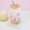 Bumblebutt & Spring Flowers 16 oz Frosted Kawaii Tumbler | Eco-Friendly Drinkware with Metal Straw & Bamboo Lid - Katnipp Studios