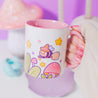White Glossy Durham mug featuring Bumblebutt the bumble bee in a magical plant scene 3